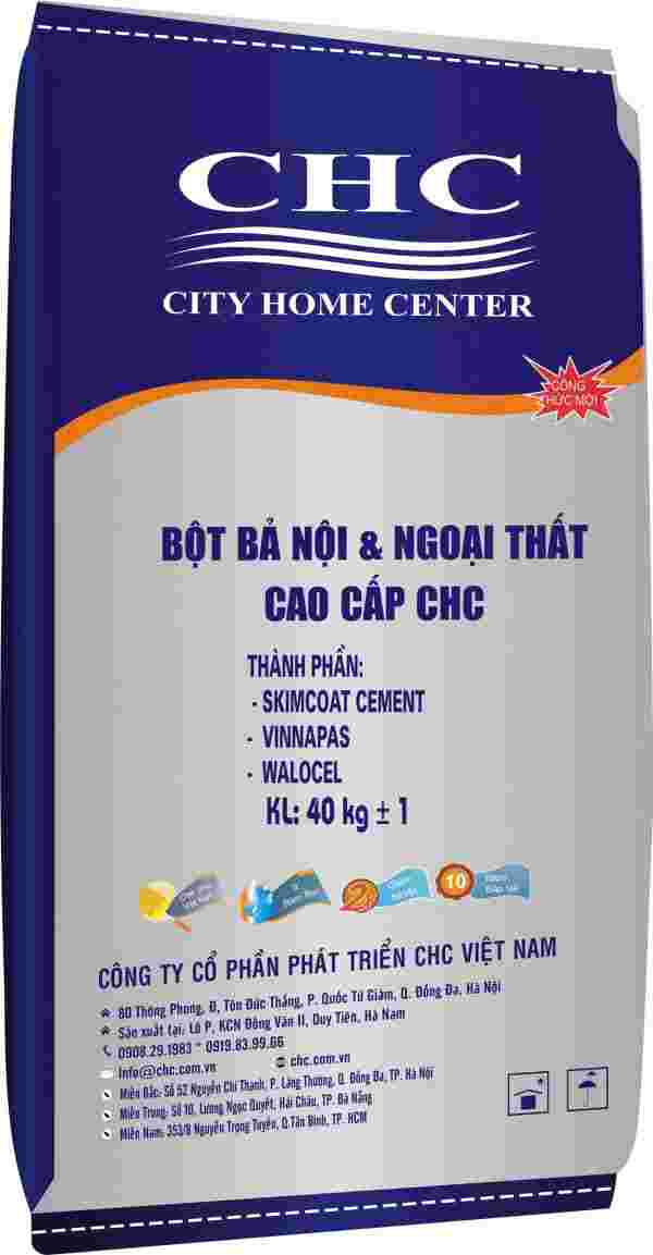 BỘT BẢ NỘI & NGOẠI THẤT CAO CẤP CHC 40KG
